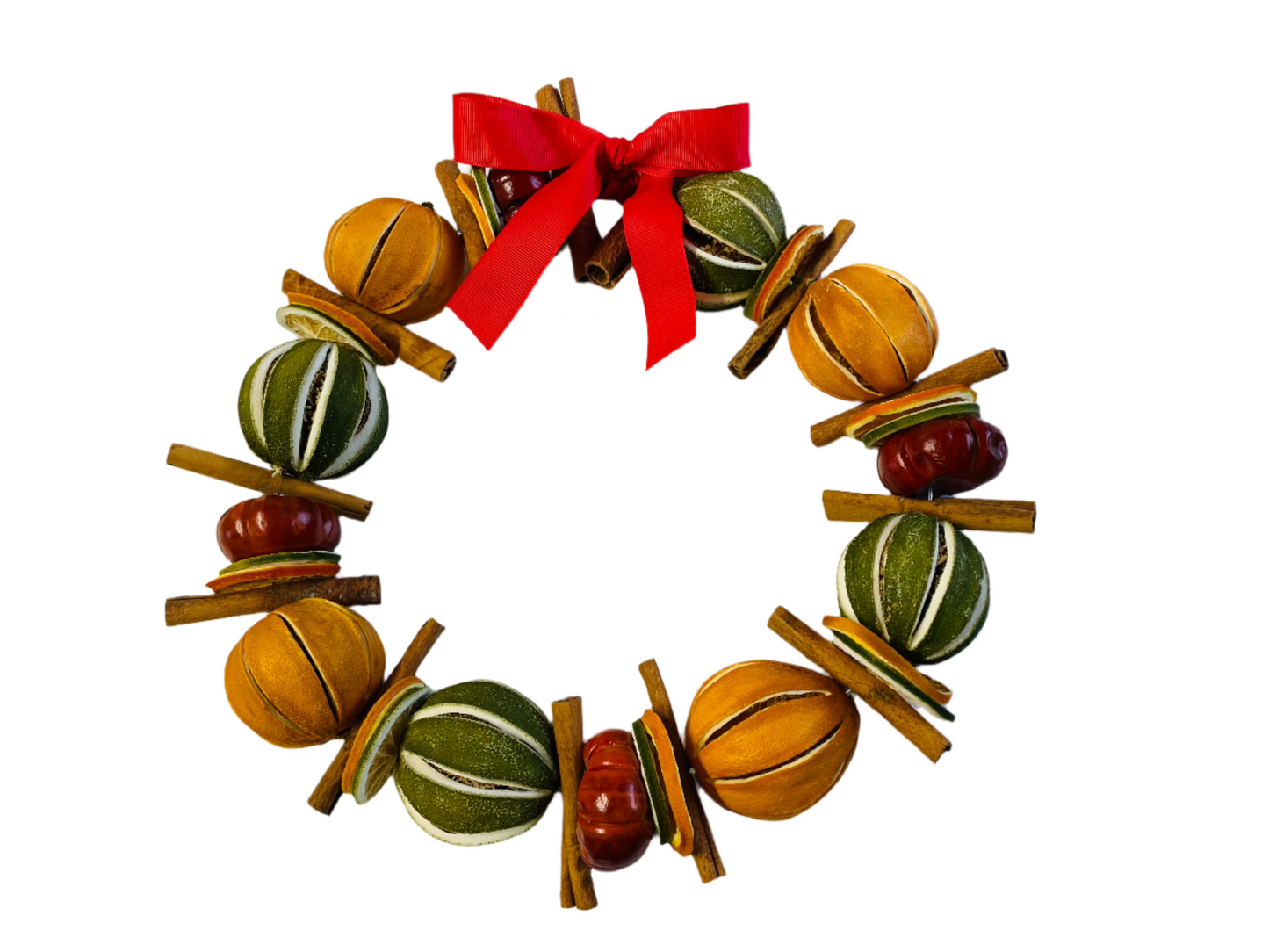 Colourful dried fruit wreath, Xmas decor